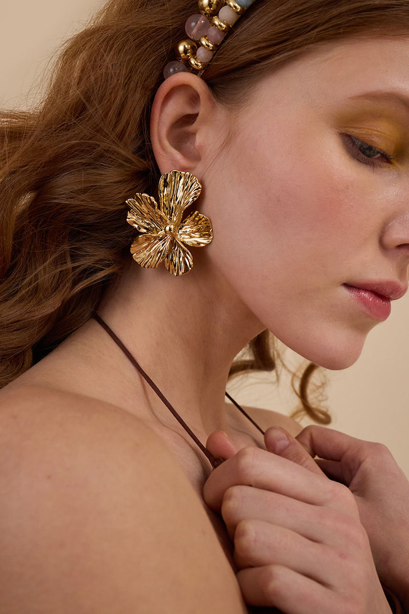 Maya Floral Button Earrings