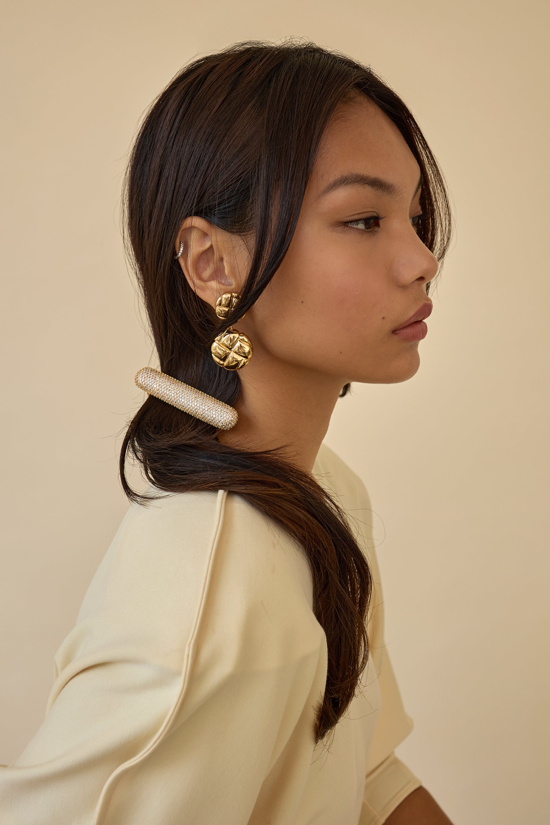 Pave Crystal Bar Barrette | LELET NY