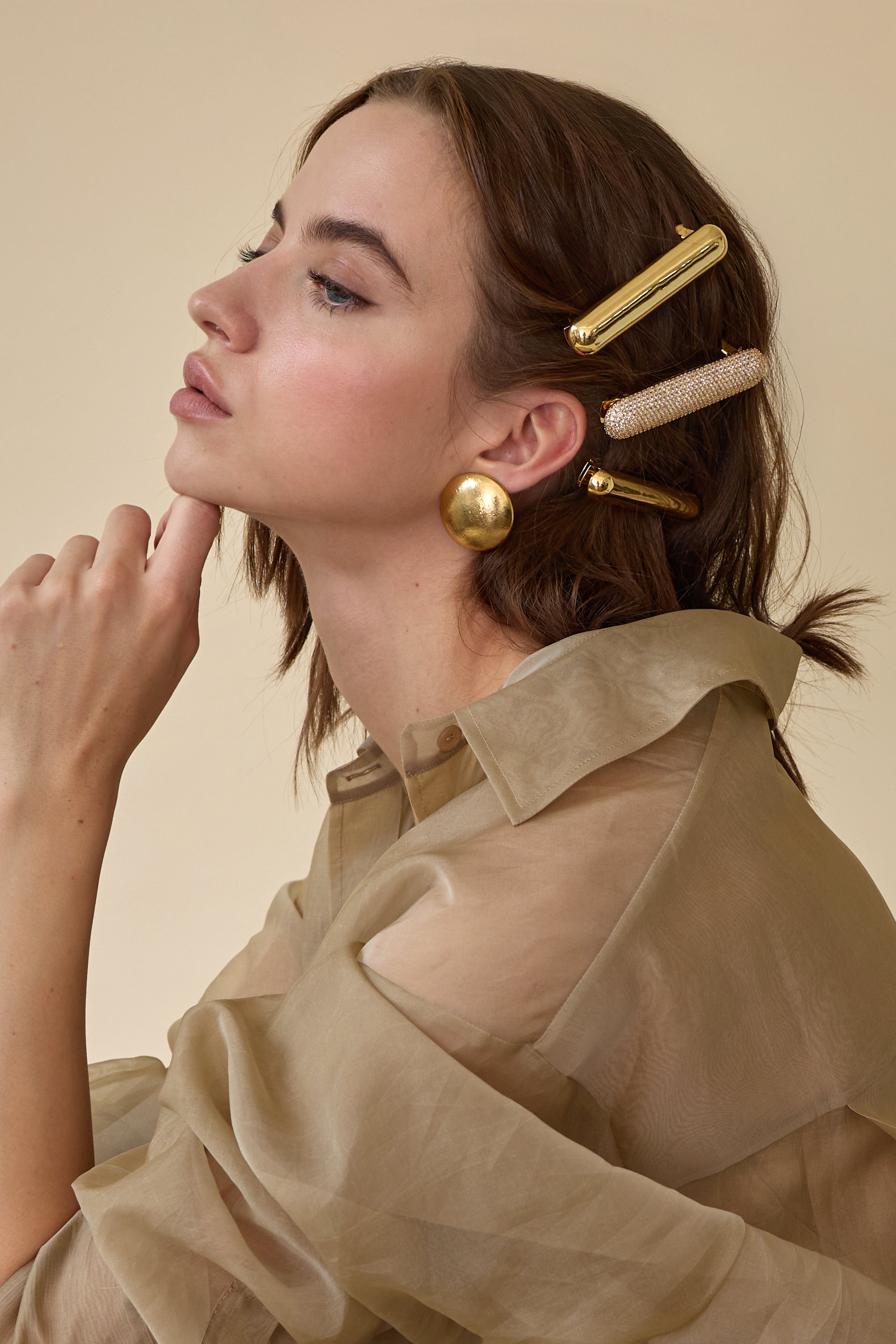 Pave Crystal Bar Barrette | LELET NY