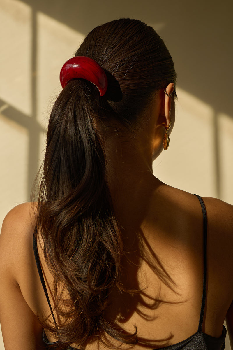 Red Marble Dome Pony Cuff