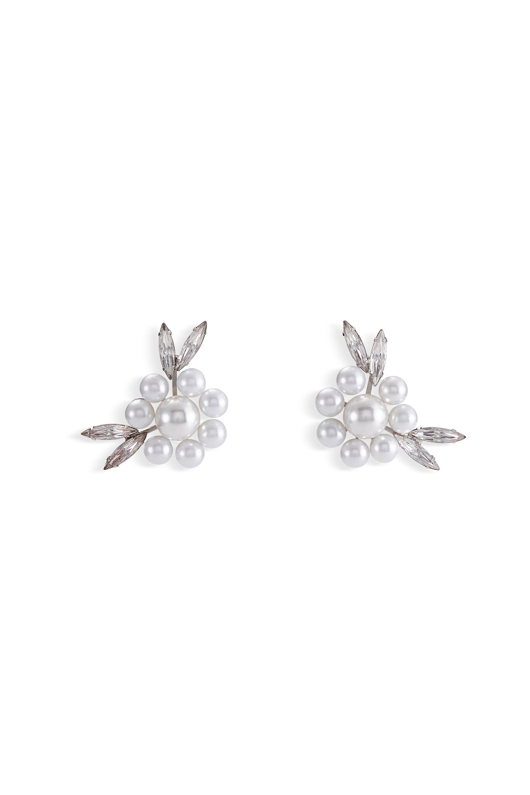 Hannah Floral Pearl and Crystal Earrings