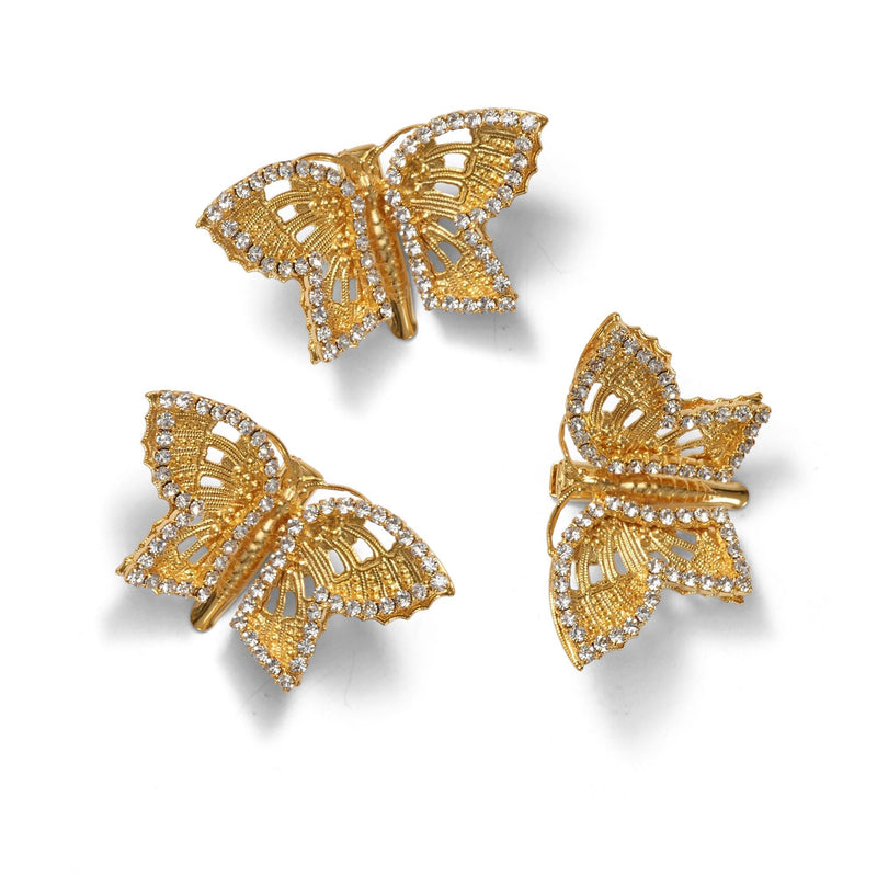 Crystal Monarch Clip Set of Three