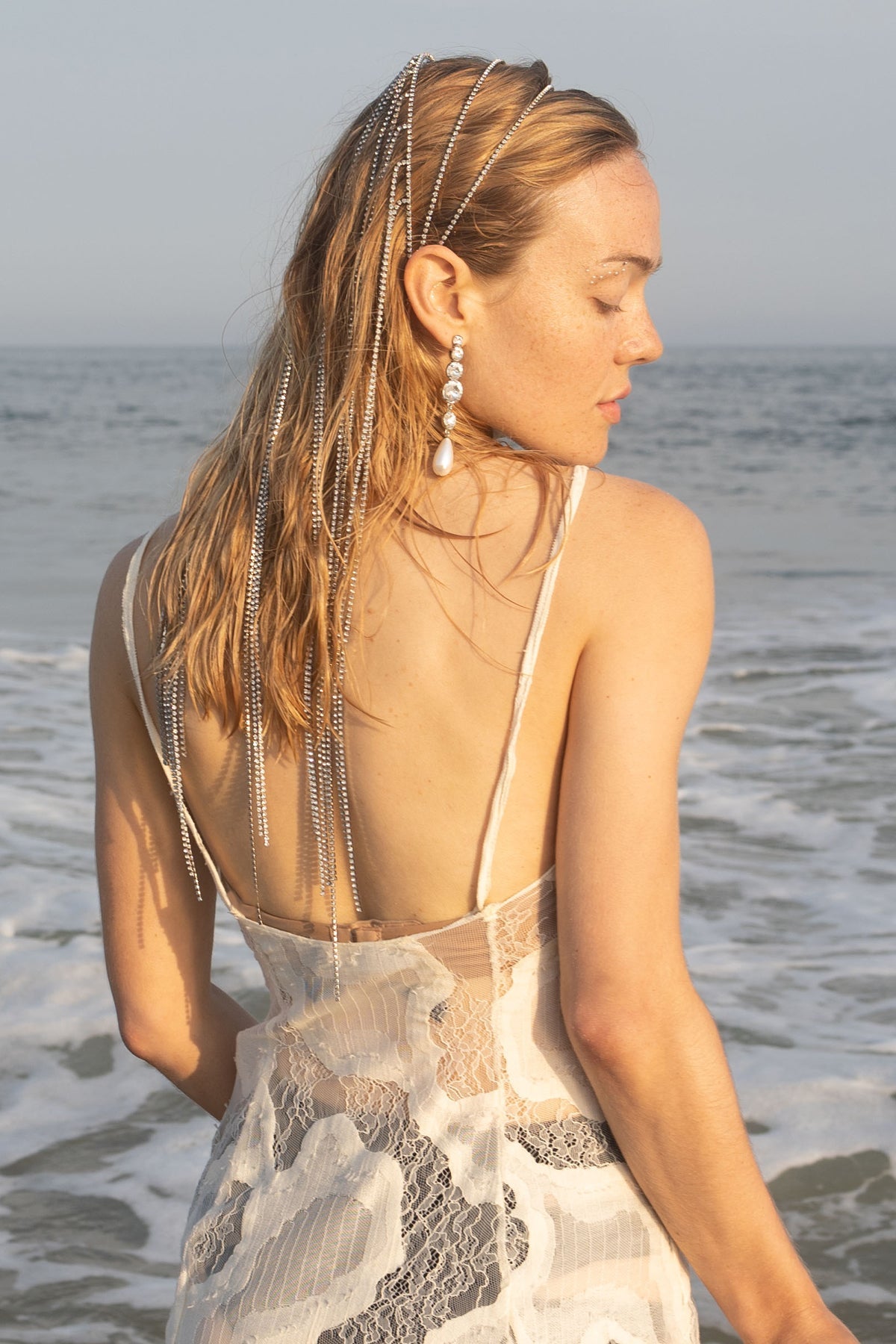 Alaia Crystal Chain Headband | LELET NY