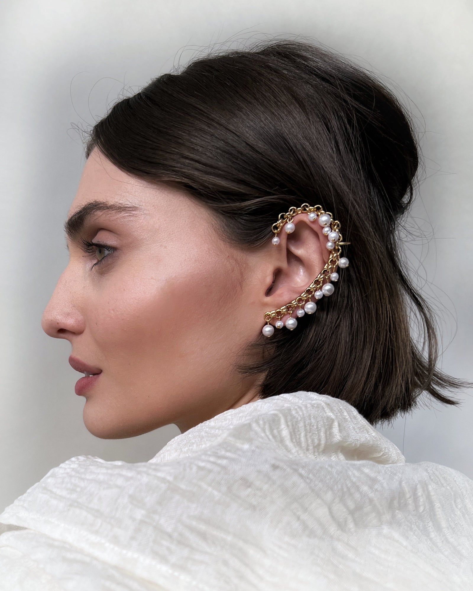 ピアス LOVE ME MONSTER Vintage Pearl Ribbon Earcuff Ring LOVE ME MONSTER Vintage Pearl Ribbon Earcuff Ring ピアス