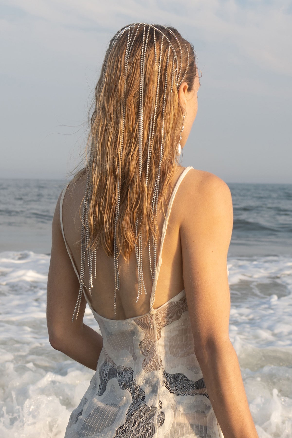 Alaia Crystal Chain Headband | LELET NY