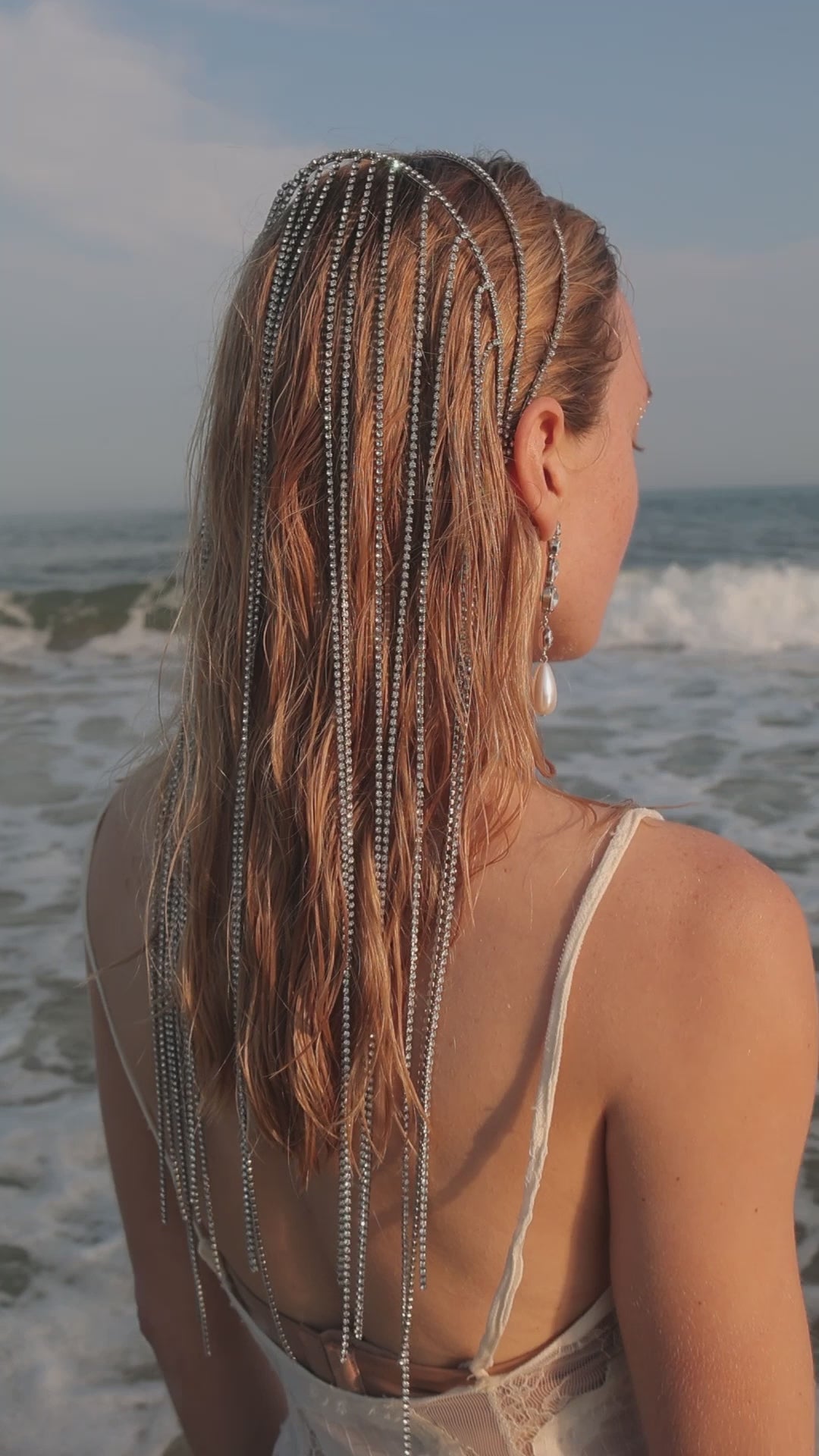 Alaia Crystal Chain Headband | LELET NY
