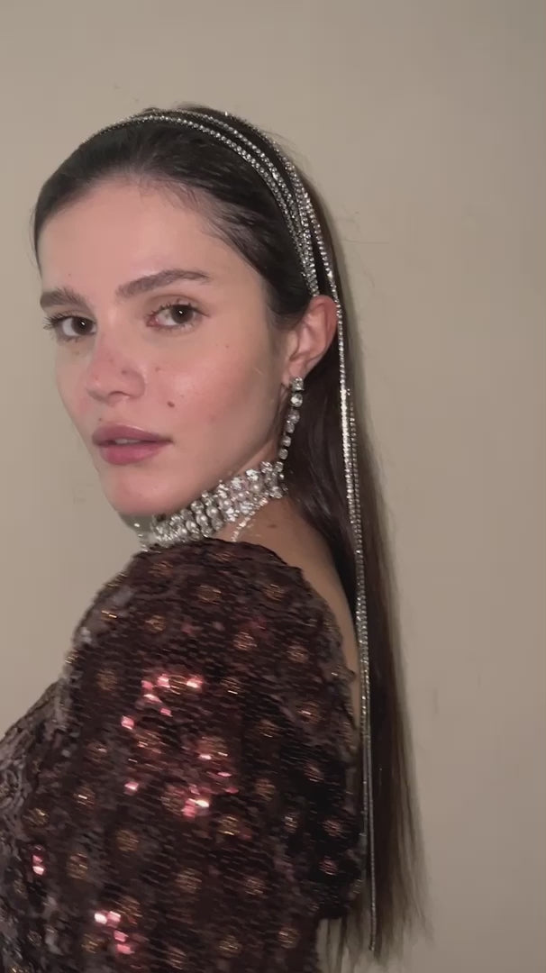 Alaia Crystal Chain Headband | LELET NY