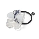 Clear Eden Resin Floral Ponytail Holder