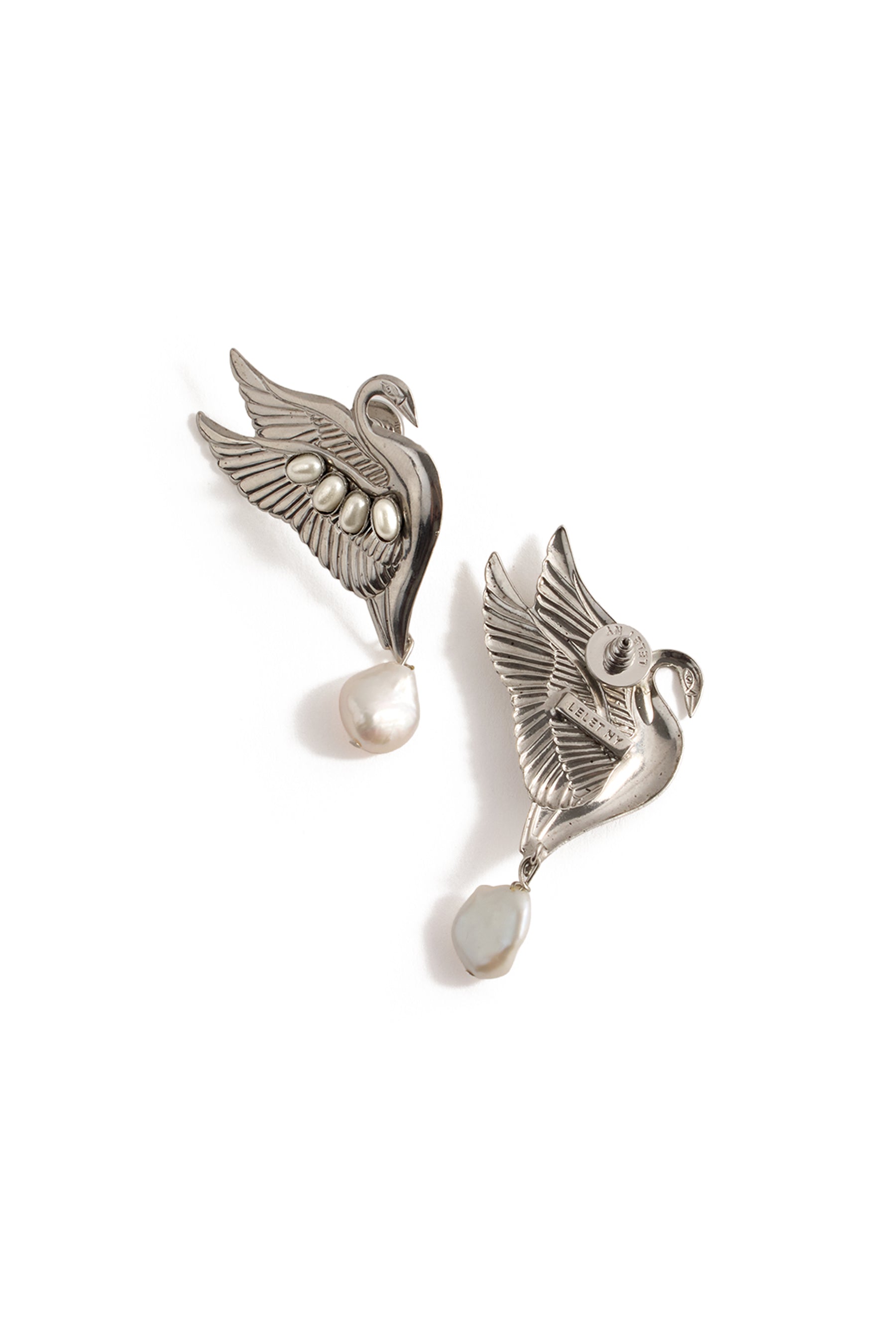 Grace Pearl Swan Earrings