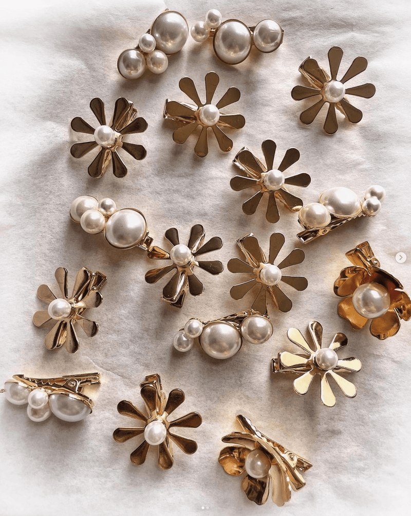 Philippa Pearl Flower Clip Set of 3