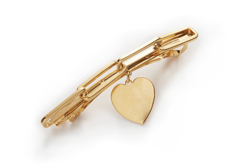 クーポン利用で2750円&送料無料 LELET NY link chain barrette heart